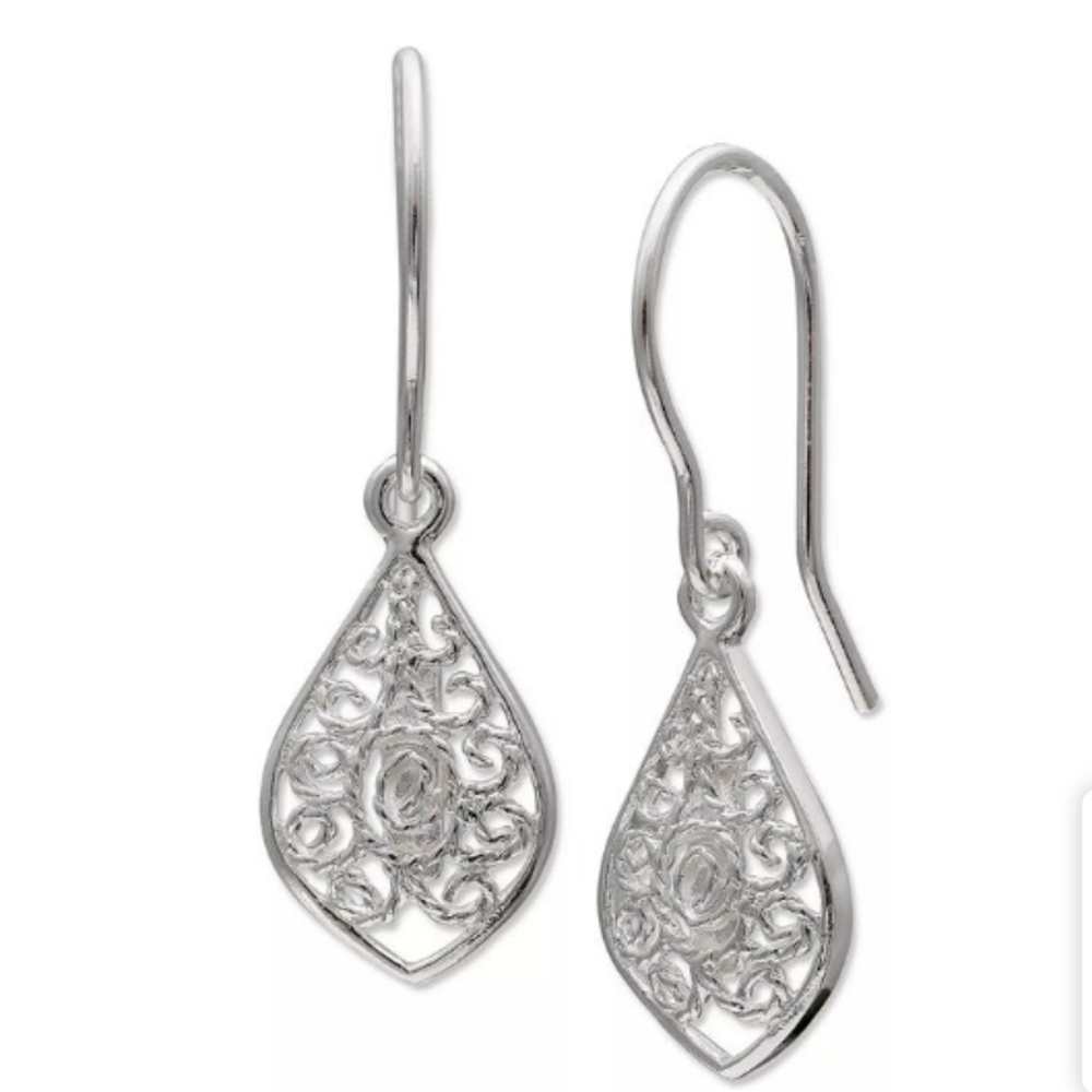 Giani Bernini Filigree Drop Earrings In Sterling Silver